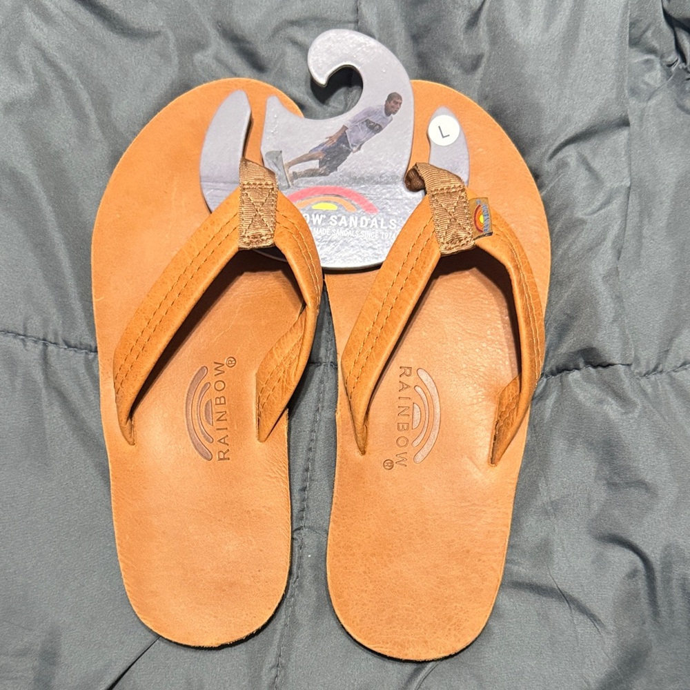 Rainbow Light Brown Flip Flops